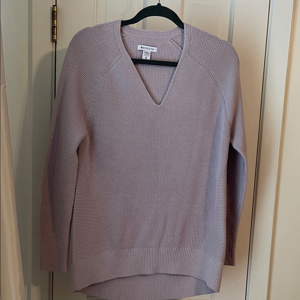 Athleta Women's Soft Purple V-Neck Sweater